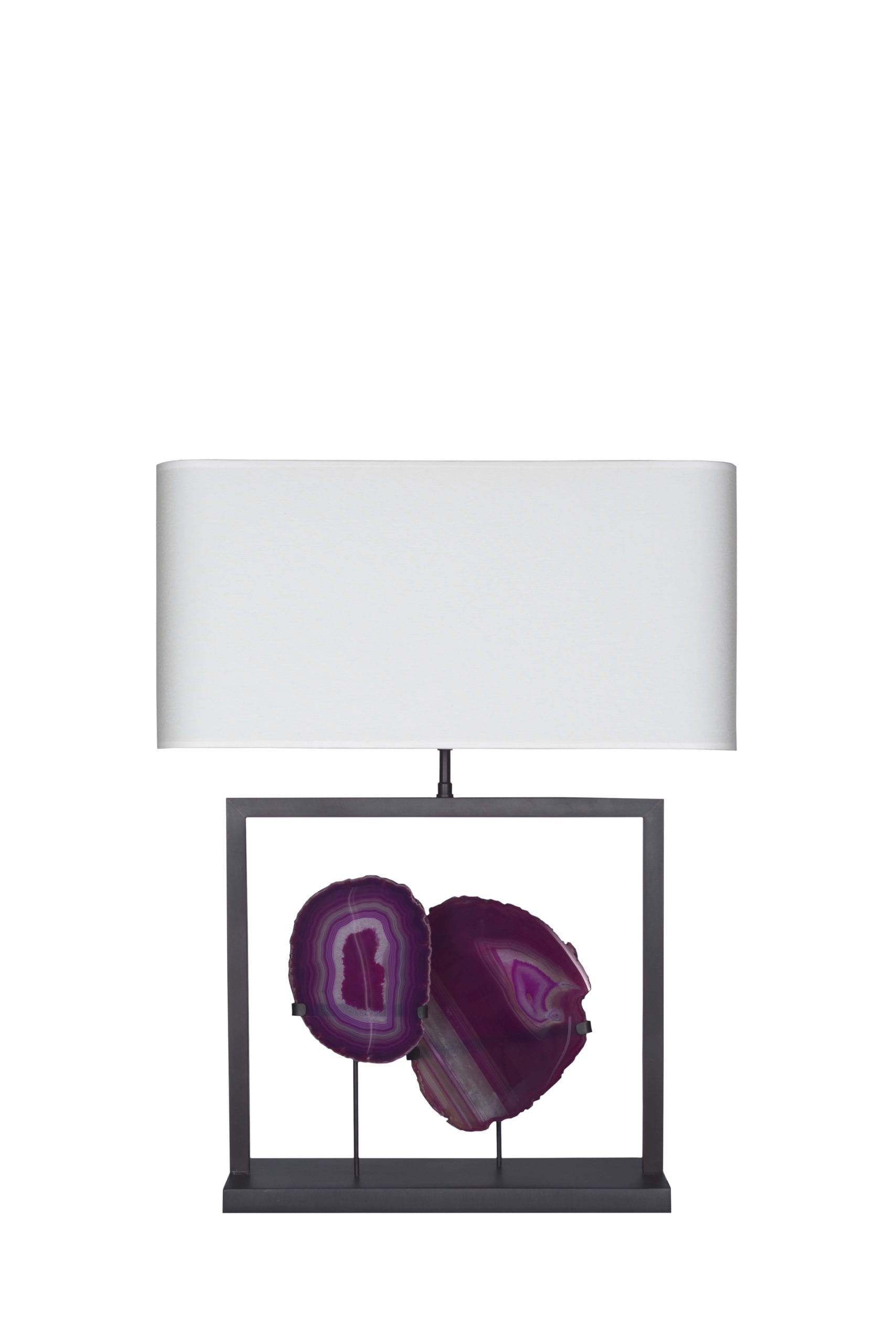 BRASILIA WITH FRAMED PINK AGATES