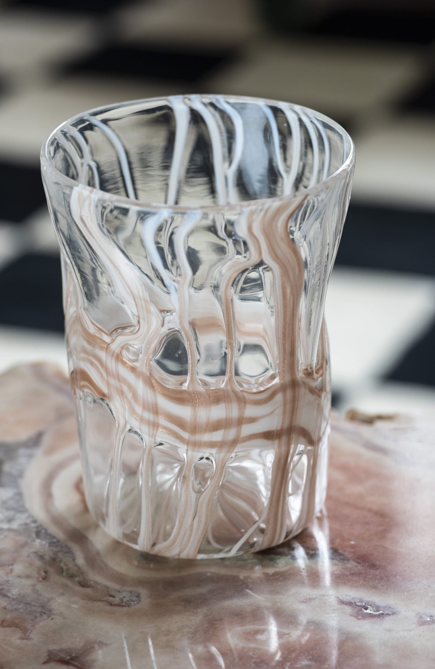 CRISTAL PINK VENTURINA MURANO GLASS #7